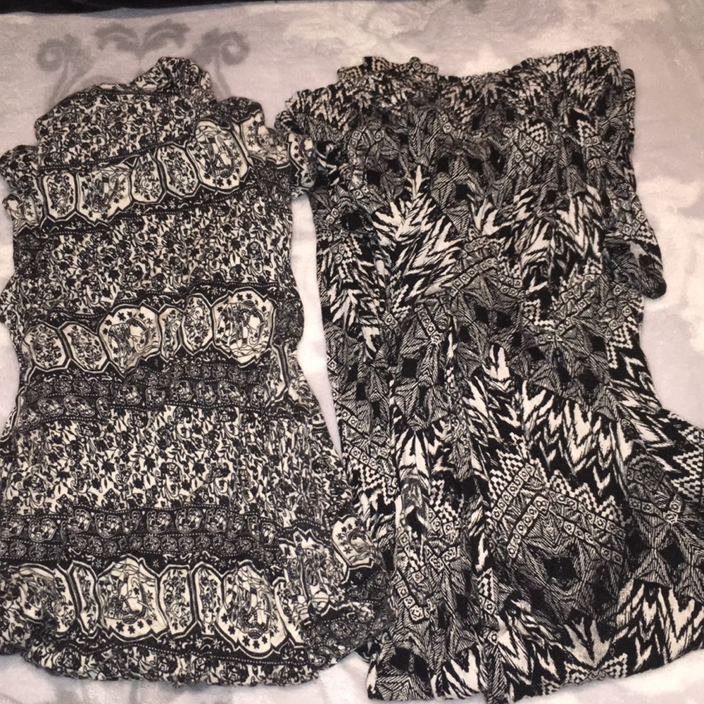 black and white designed pants